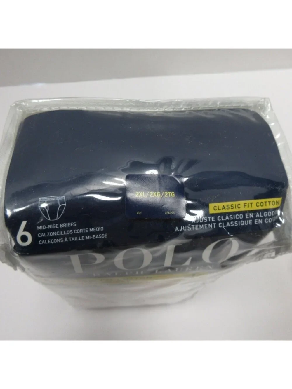 Polo Ralph Lauren Underwear XXL 6 Pack Mid Rise Briefs Classic Cotton
